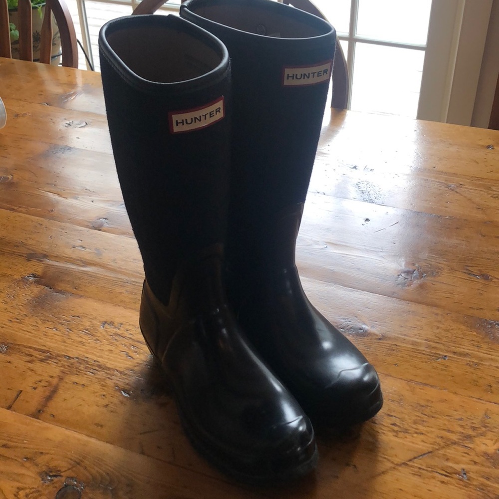 ☔️Hunter rain boots w/wool plaid uppers ☔️